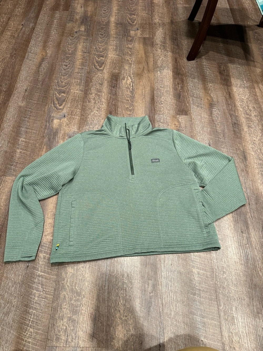 Marsh Wear Men’s Green Half-Zip ribbed Fleece Pullover